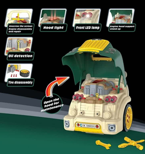 اسباب بازی موتور خودرو Motor Car Engine مدل کاپوت ماشین ساخت و ساز Repair Truck Construction Set_اسباب بازی